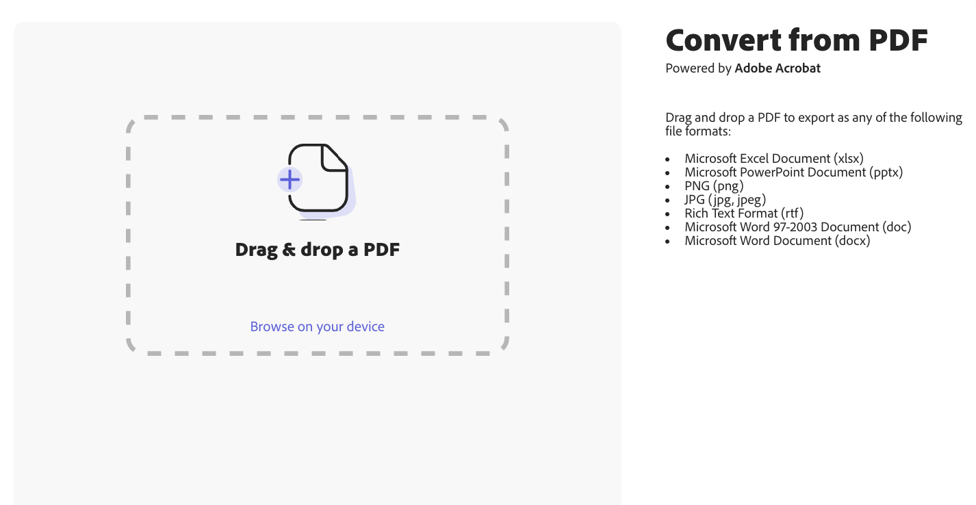 Learn how to Convert PDF and Export PDF using quick action